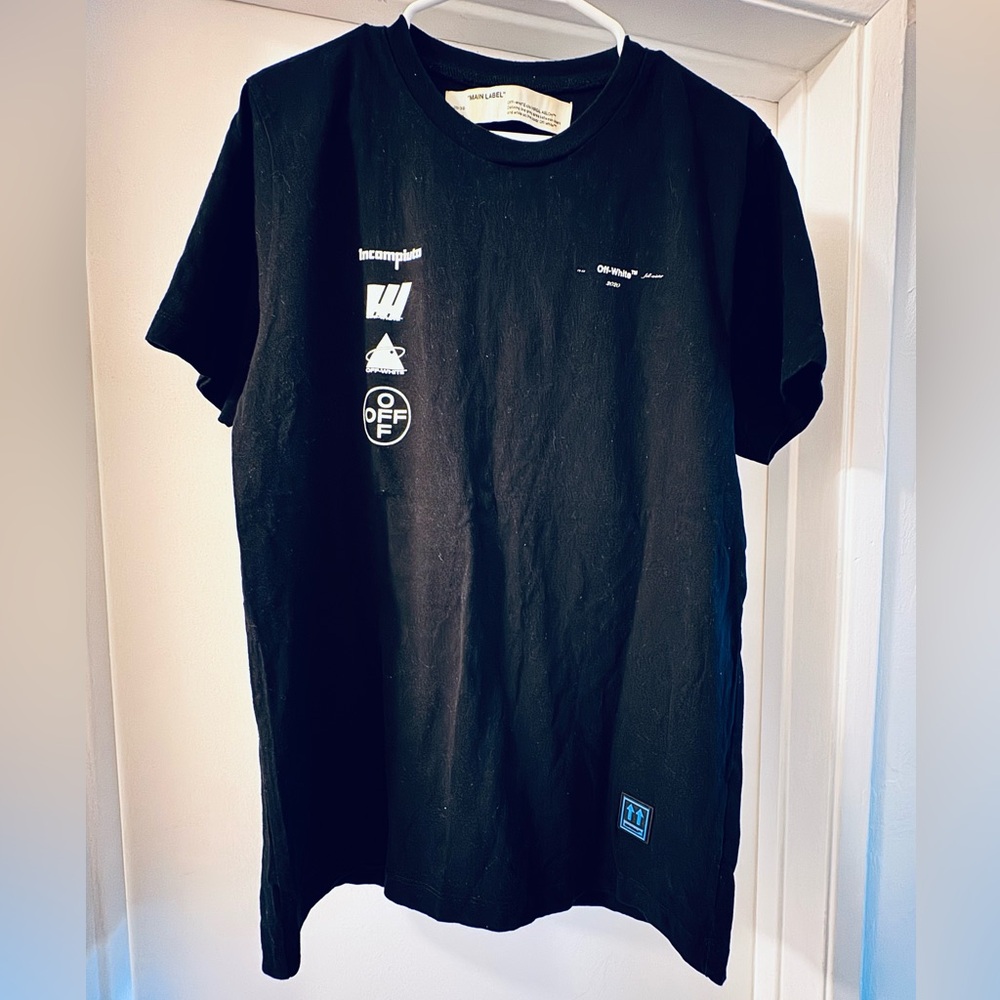 Off-White Black Short Sleeve Logo Graphic Tee